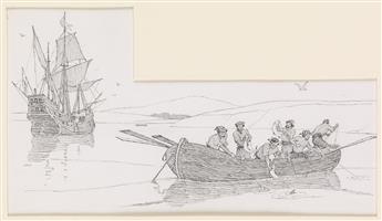 ELMER BOYD SMITH. Three pen and ink illustrations.